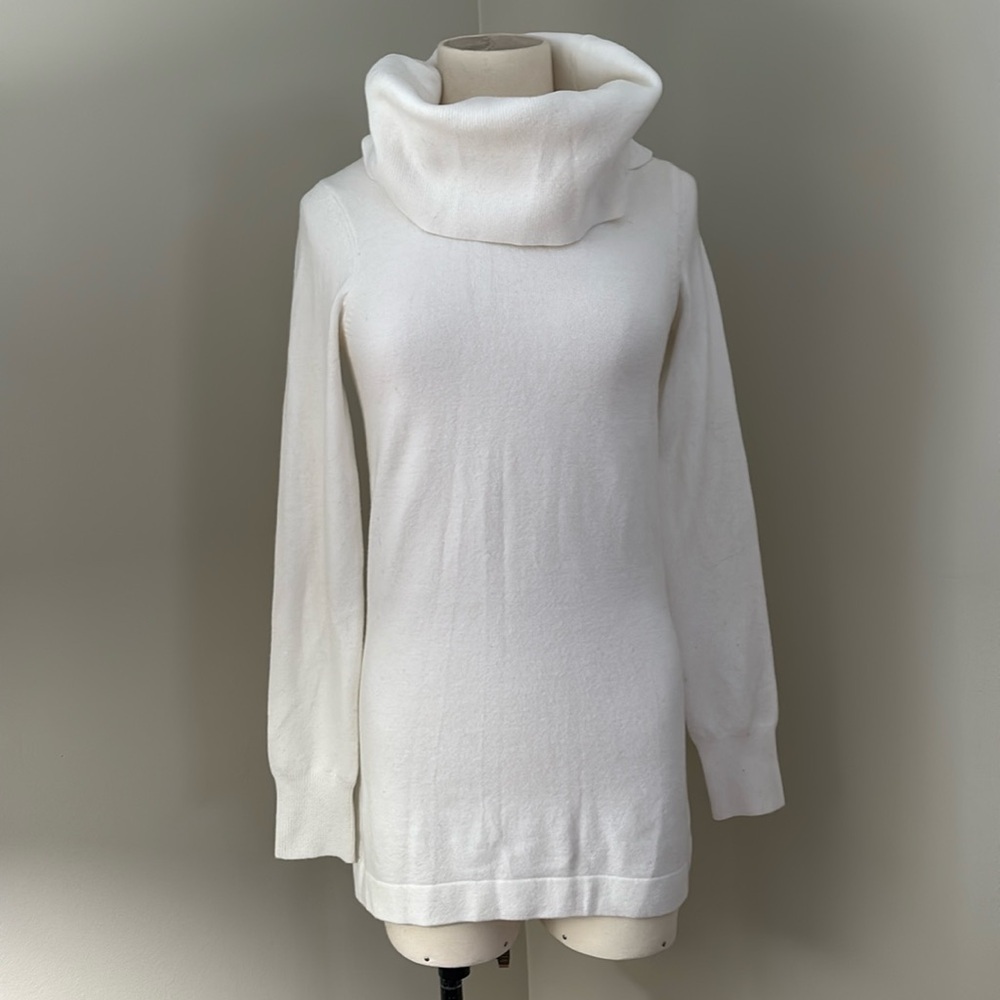 French Connection White Cowl Neck Knit Sweater Sz XS